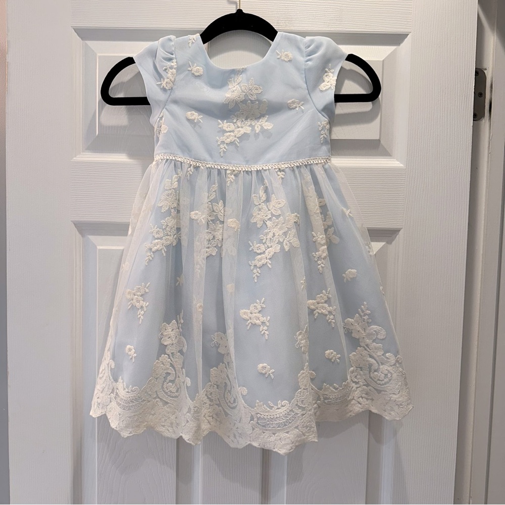 Pippa & Julie Light Blue and White Floral Dress